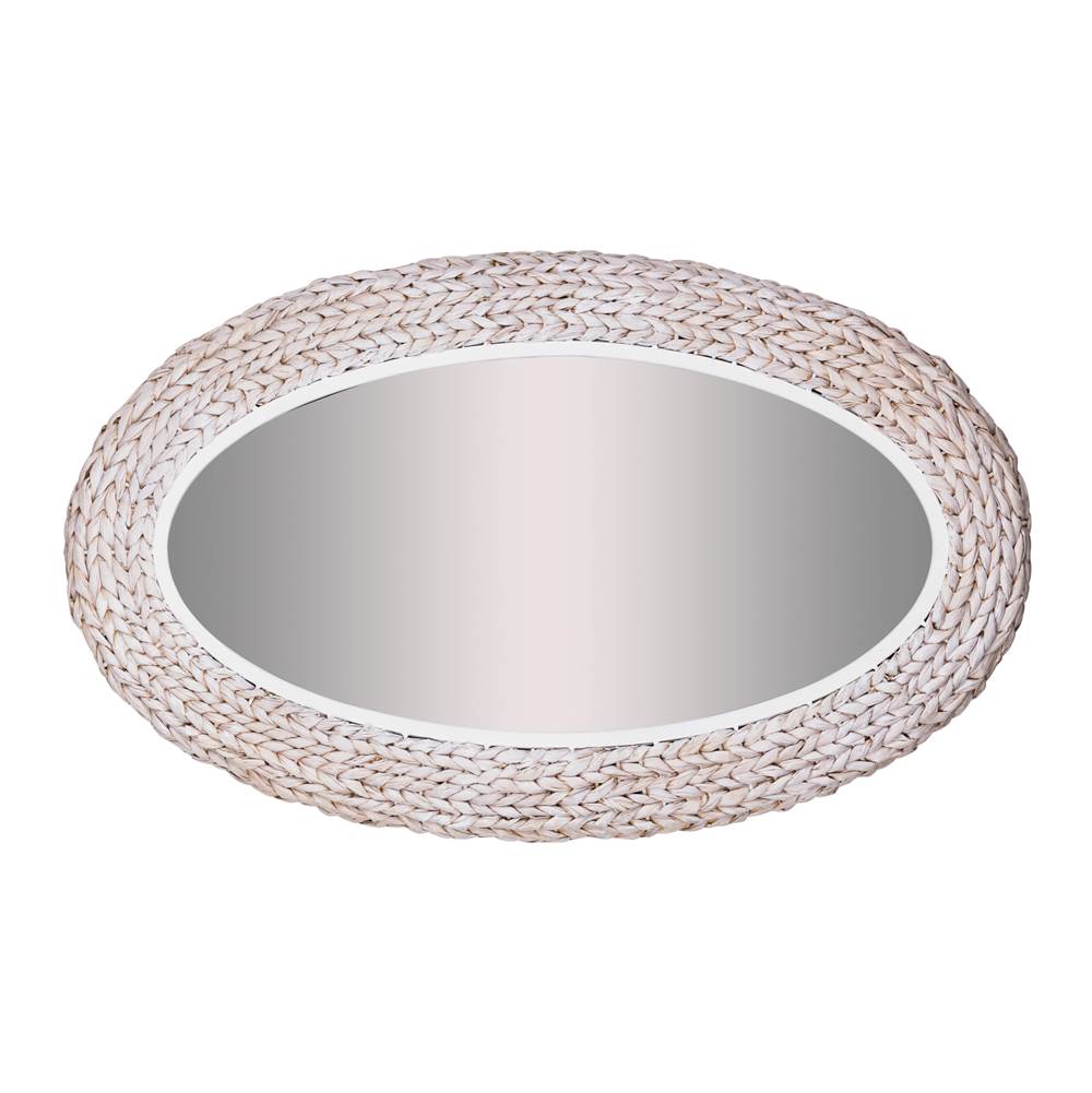 Varaluz Athena 24x40 Oval Wall Mirror - French Gold/natural Seagrass