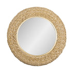 Varaluz 457MI30FGN French Gold,Natural Seagrass Athena 30-in Round Wall Mirror - French Gold/natural Seagrass Image 1