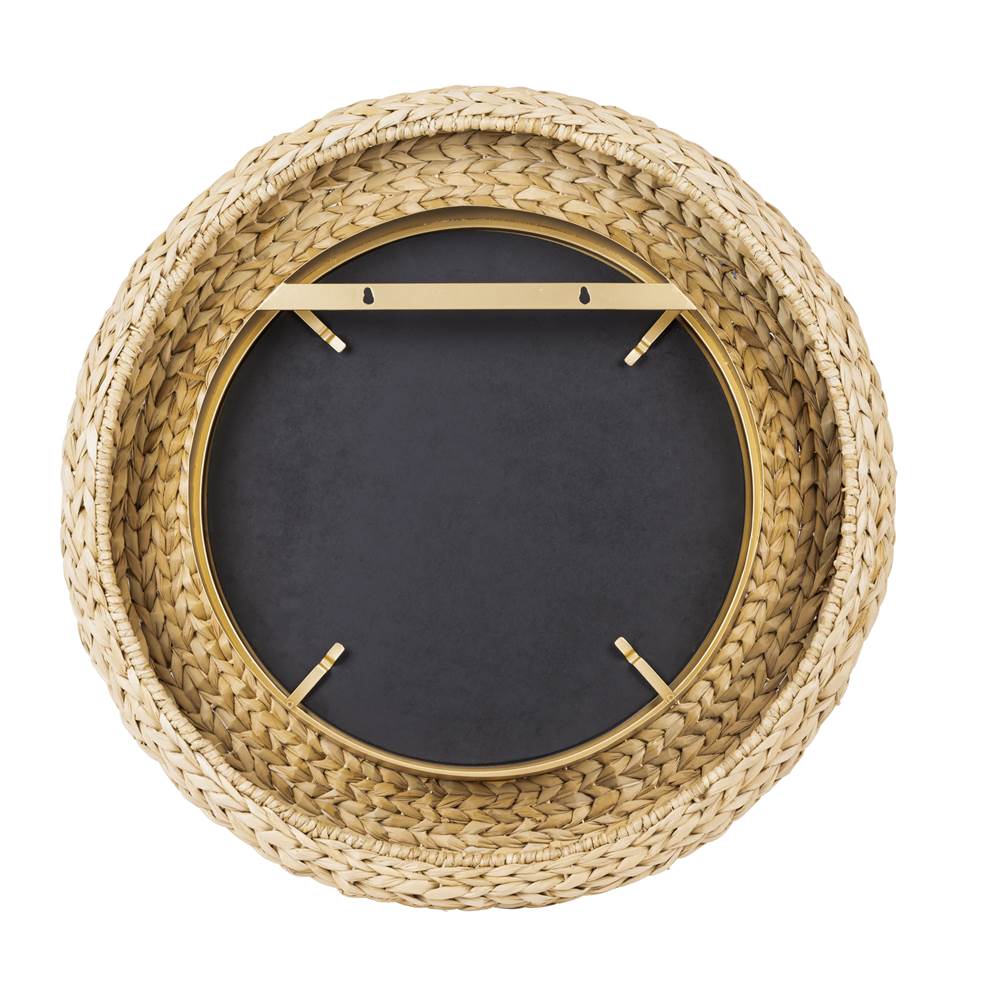 Varaluz 457MI30FGN French Gold,Natural Seagrass Athena 30-in Round Wall Mirror - French Gold/natural Seagrass Image 4