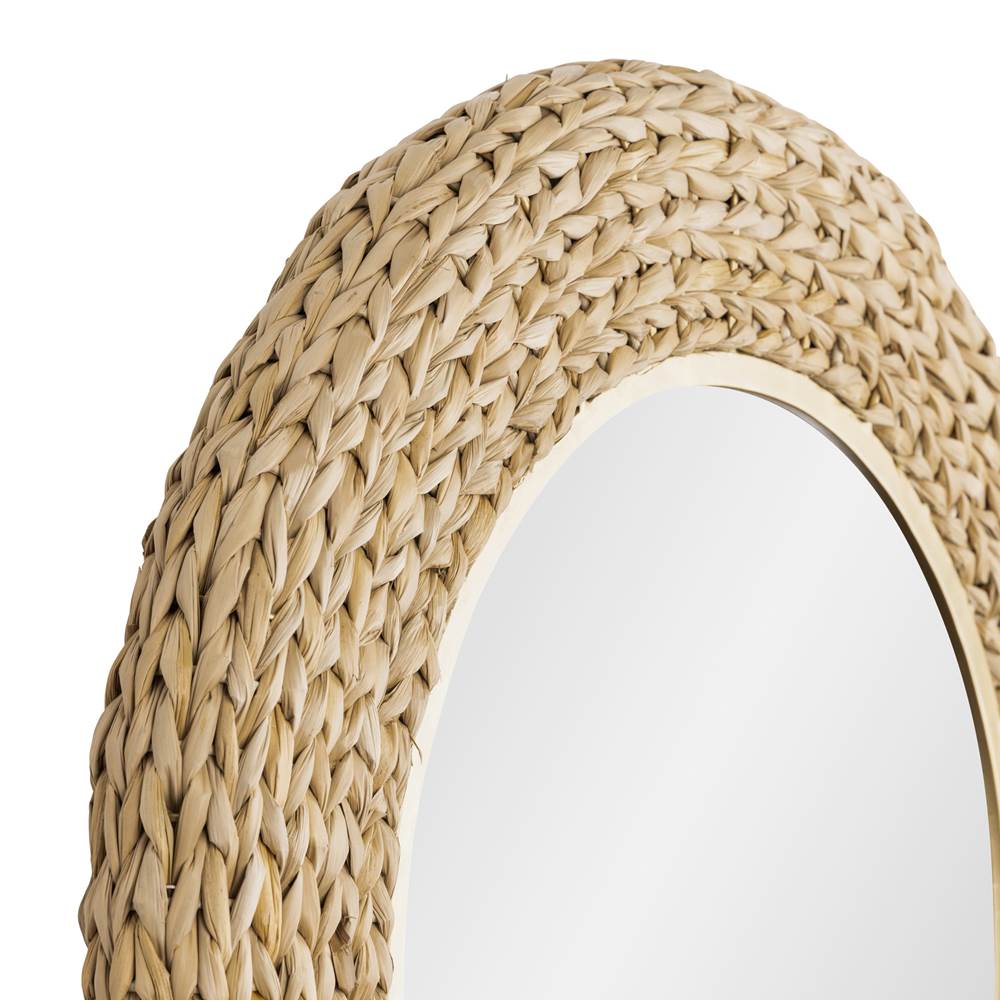 Varaluz 457MI30FGN French Gold,Natural Seagrass Athena 30-in Round Wall Mirror - French Gold/natural Seagrass Image 3