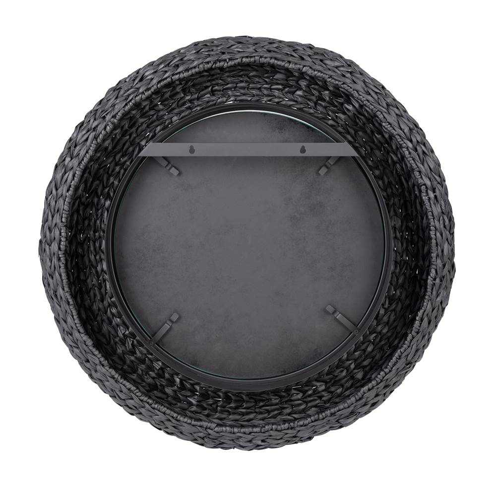 Varaluz 457MI30MBB Matte Black,Black Seagrass Athena 30-in Round Wall Mirror - Matte Black/black Seagrass Image 4