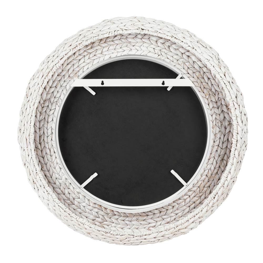 Varaluz 457MI30MWW Matte White,Whitewash Seagrass Athena 30-in Round Wall Mirror - Matte White/whitewash Seagrass Image 3