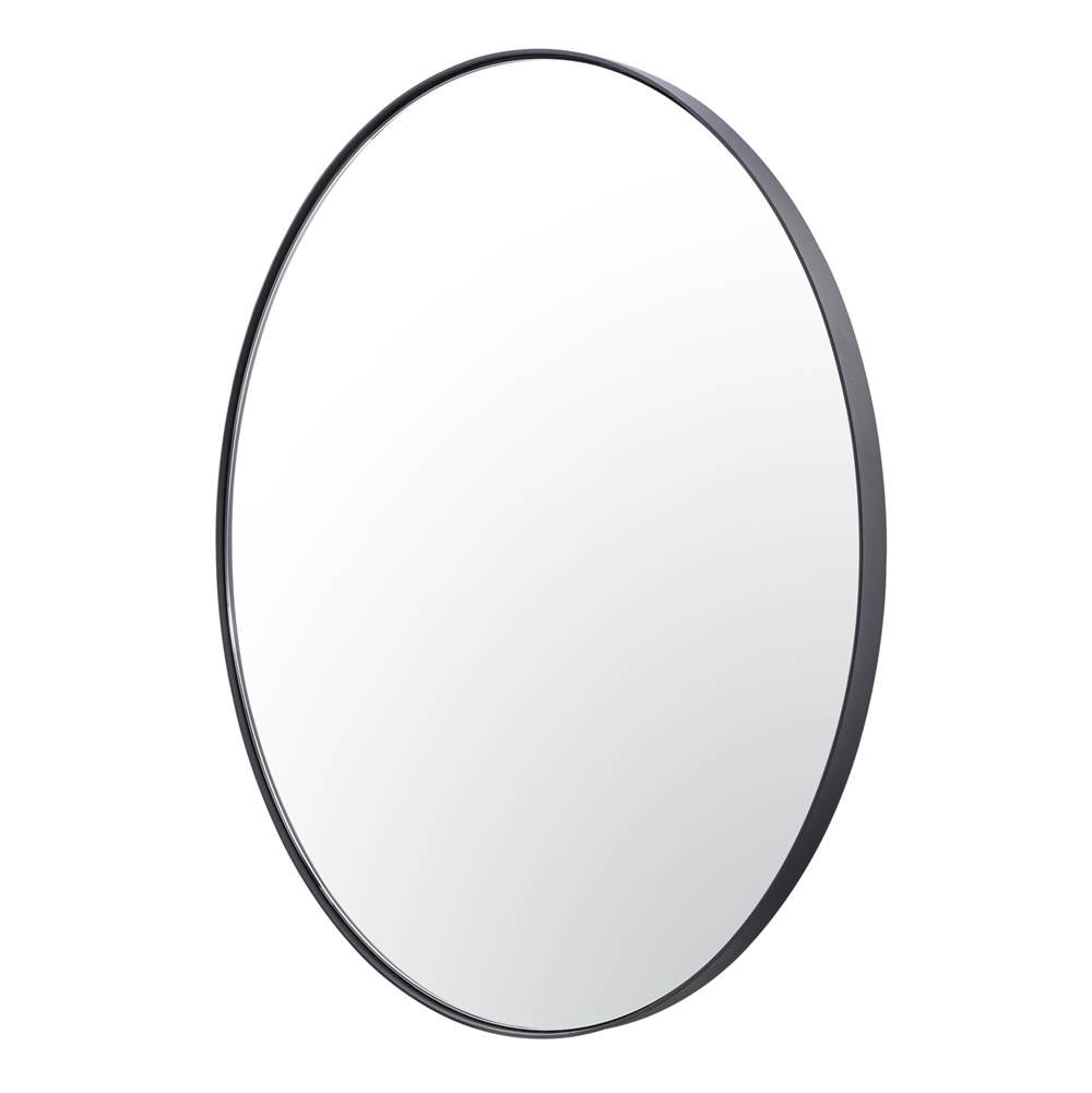Varaluz Tablet 30-in Round Wall Mirror - Black