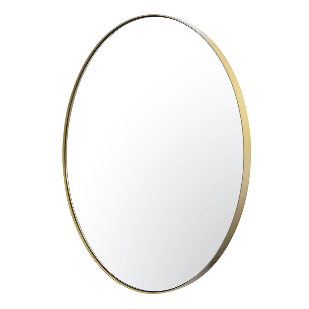 Varaluz Tablet 30-in Round Wall Mirror - Black