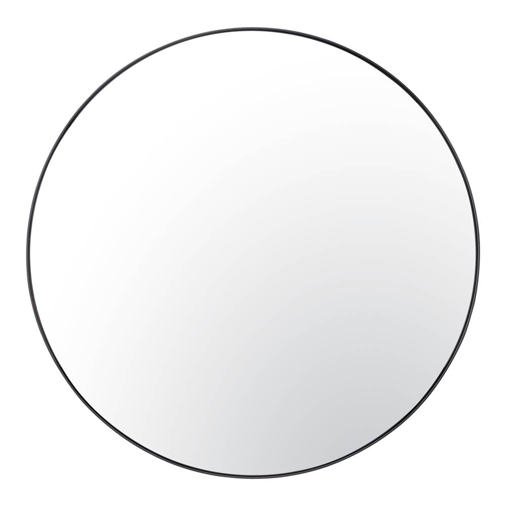 Varaluz 458MI40BL Black Tablet 40-in Round Wall Mirror - Black Image 1