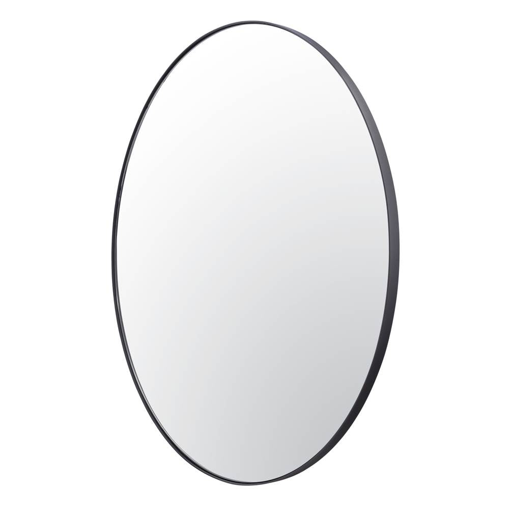 Varaluz Tablet 40-in Round Wall Mirror - Black