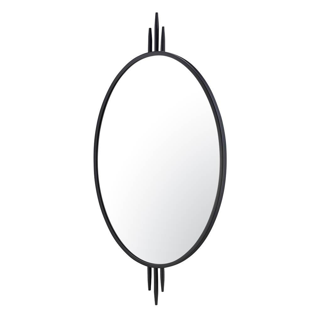 Varaluz 460MI22BL Black Propaganda 22x41 Oval Wall Mirror - Black Image 1