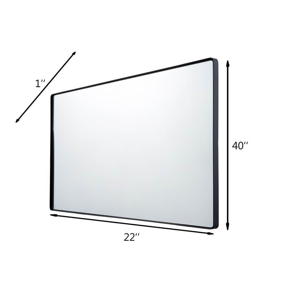 Varaluz 4DMI0107 Black Kye 22x40 Rounded Rectangular Wall Mirror - Black Image 2