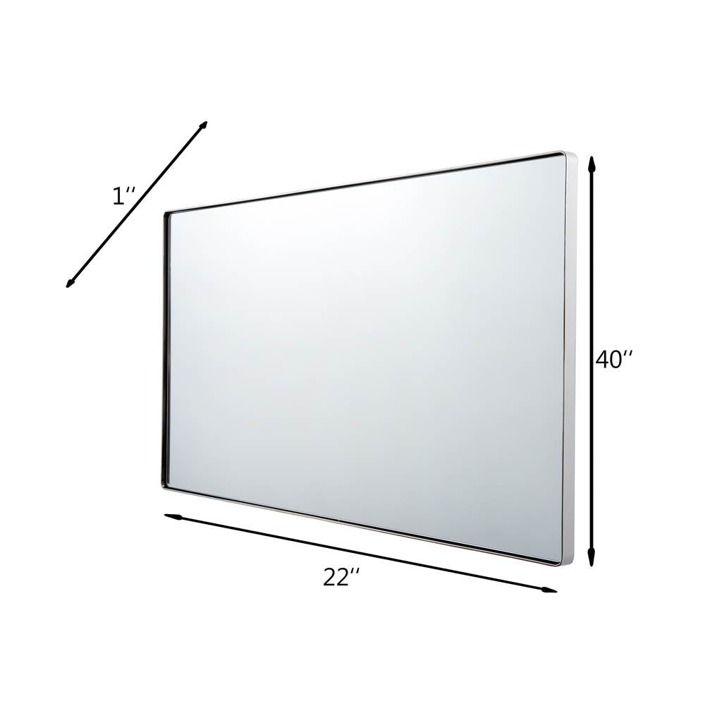 Varaluz 4DMI0109 Polished Nickel Kye 22x40 Rounded Rectangular Wall Mirror - Polished Nickel Image 2
