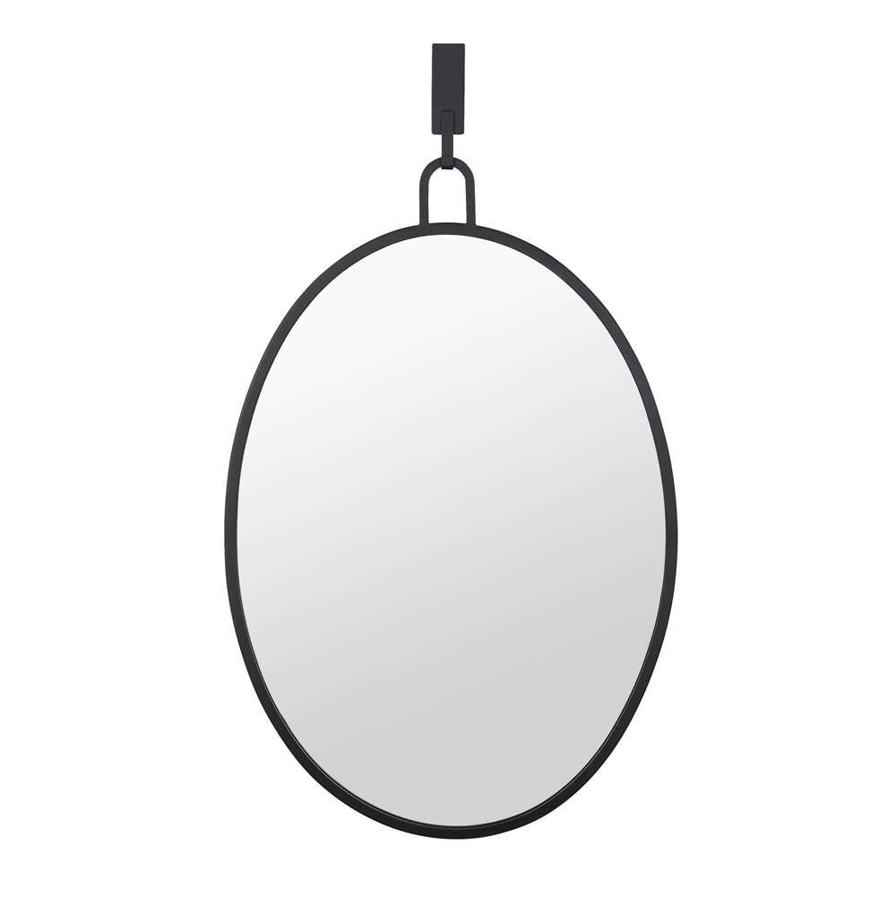 Varaluz 4DMI0110 Black Stopwatch 22x30 Oval Powder Room Mirror - Black Image 1