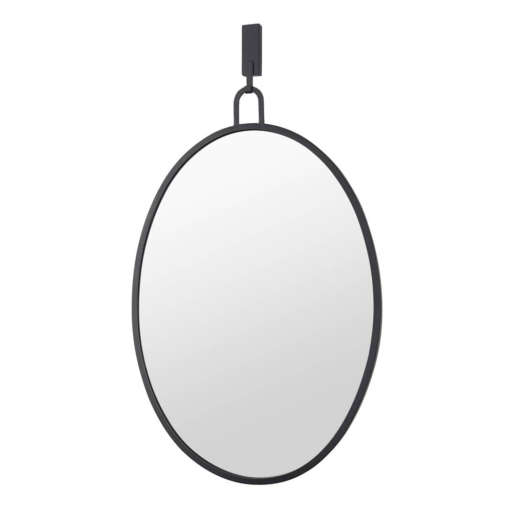 Varaluz 4DMI0110 Black Stopwatch 22x30 Oval Powder Room Mirror - Black Image 4