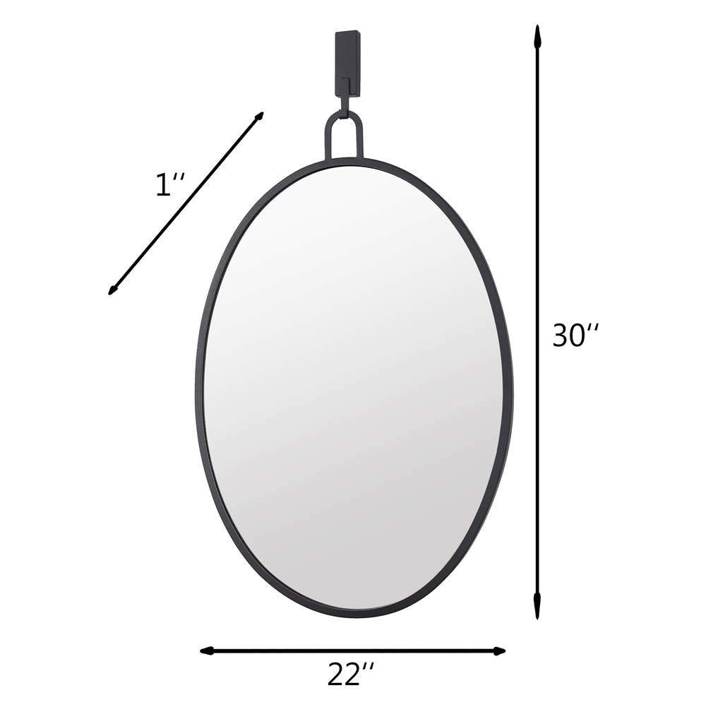 Varaluz 4DMI0110 Black Stopwatch 22x30 Oval Powder Room Mirror - Black Image 2