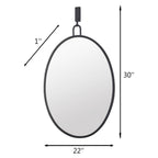 Varaluz 4DMI0110 Black Stopwatch 22x30 Oval Powder Room Mirror - Black Image 2