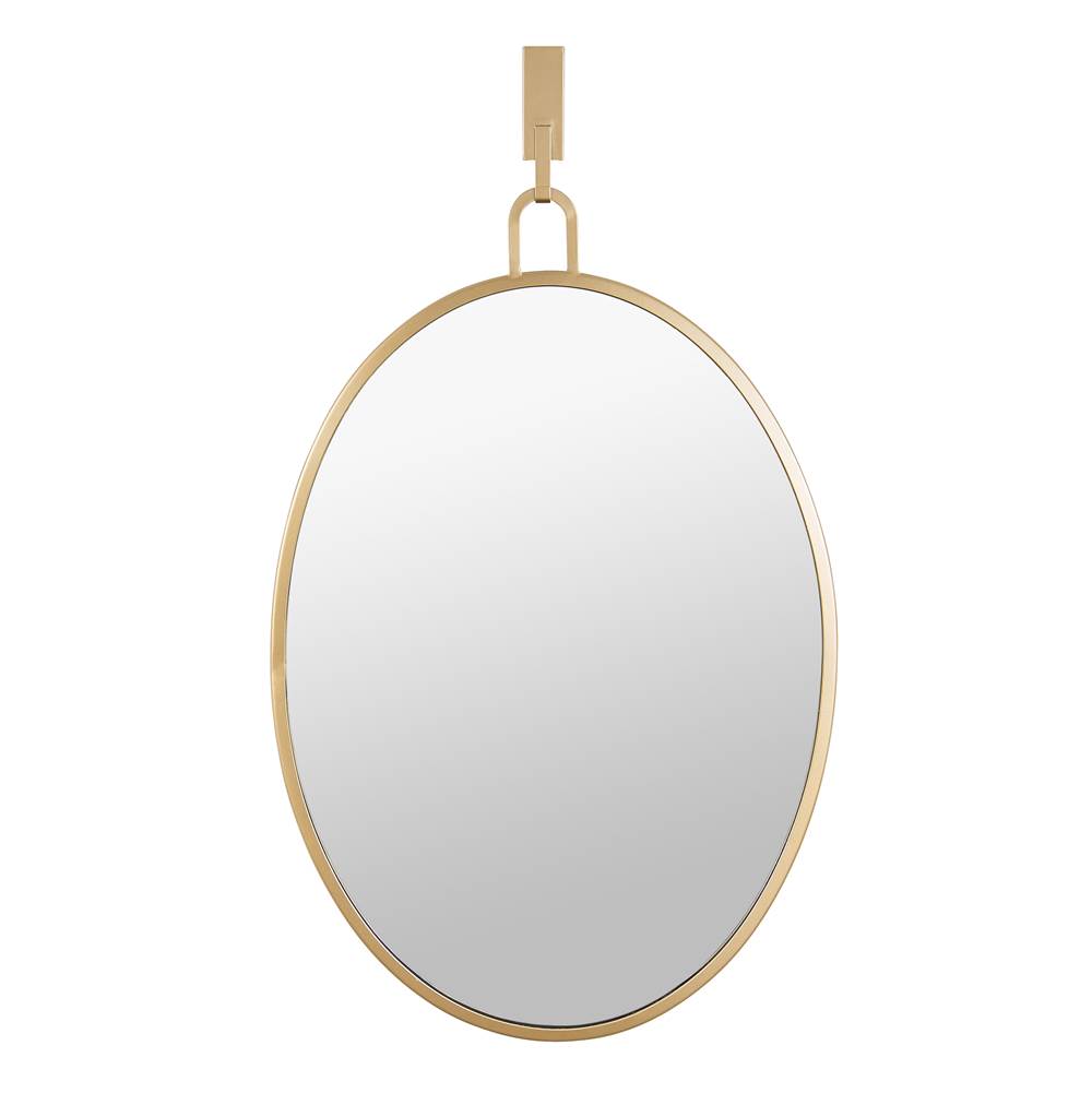 Varaluz 4DMI0111 Gold Stopwatch 22x30 Oval Powder Room Mirror - Gold Image 1
