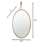 Varaluz 4DMI0111 Gold Stopwatch 22x30 Oval Powder Room Mirror - Gold Image 2