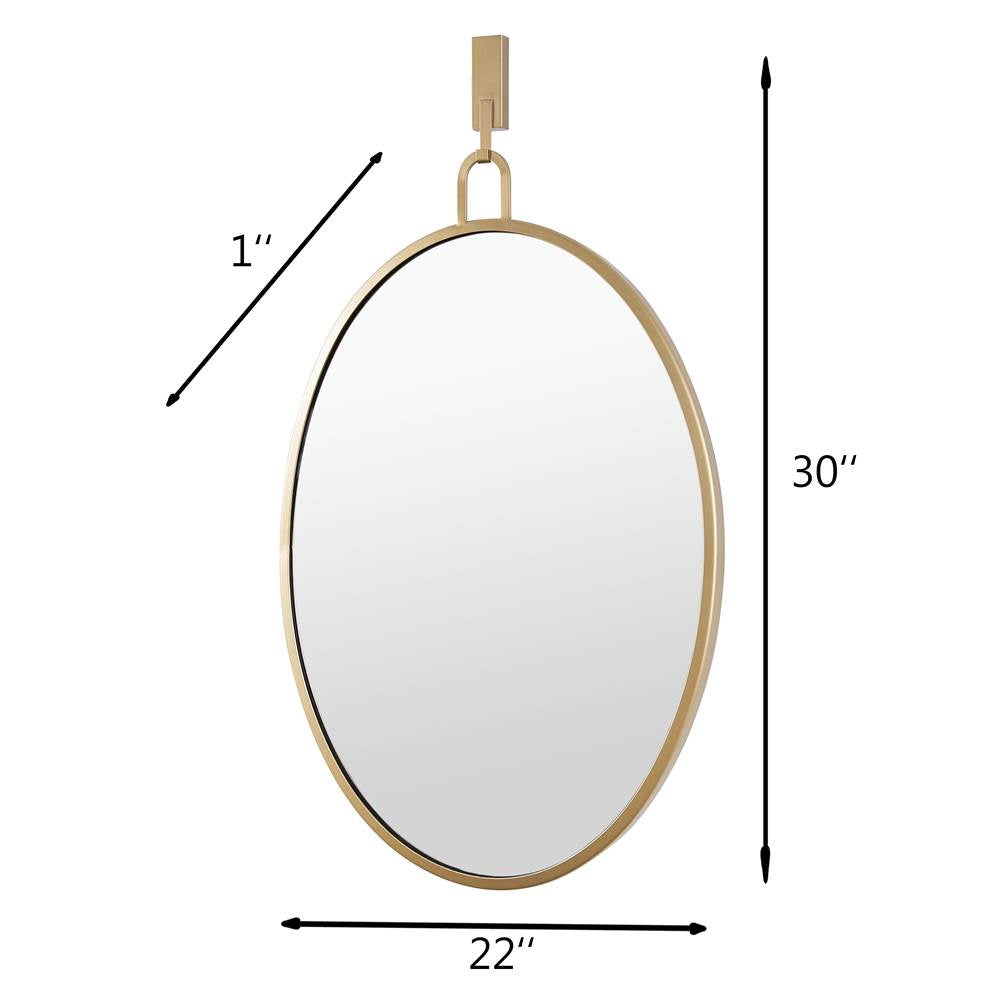 Varaluz 4DMI0111 Gold Stopwatch 22x30 Oval Powder Room Mirror - Gold Image 2