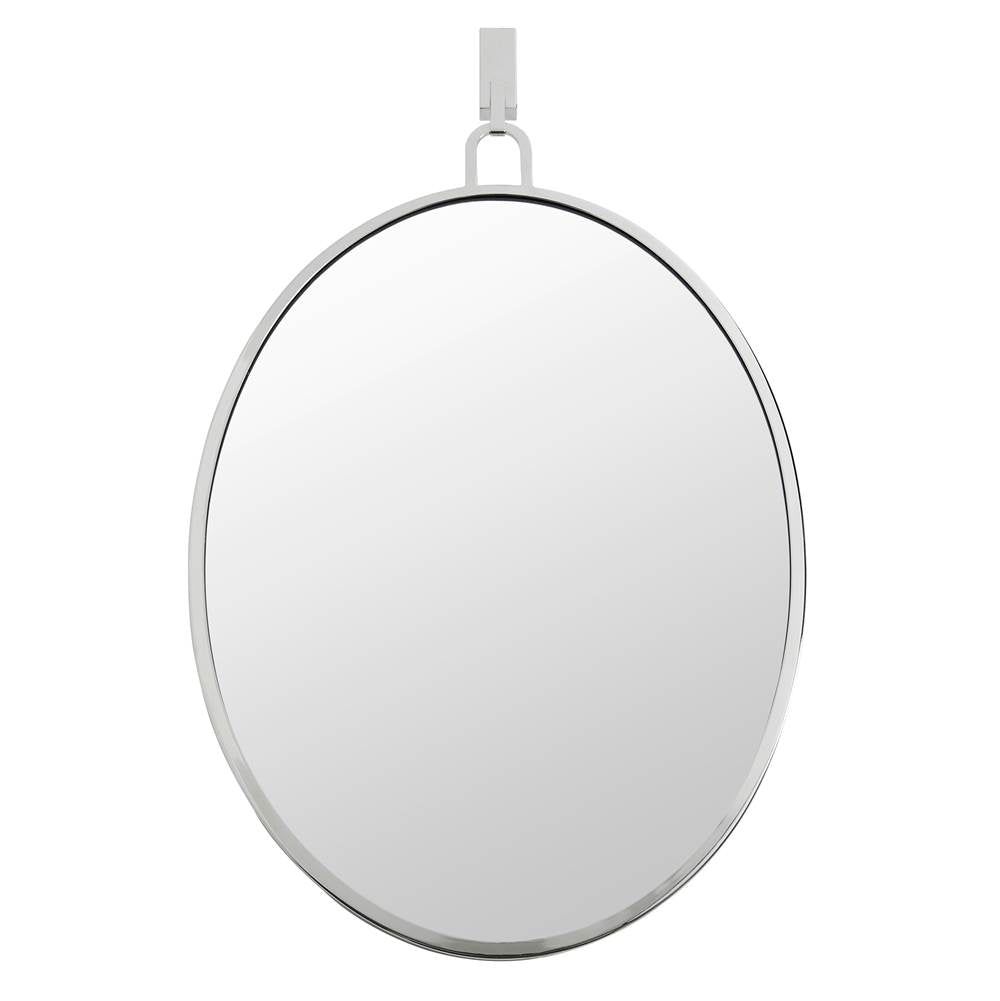 Varaluz 4DMI0112 Polished Nickel Stopwatch 22x30 Oval Powder Room Mirror - Polished Nickel Image 1