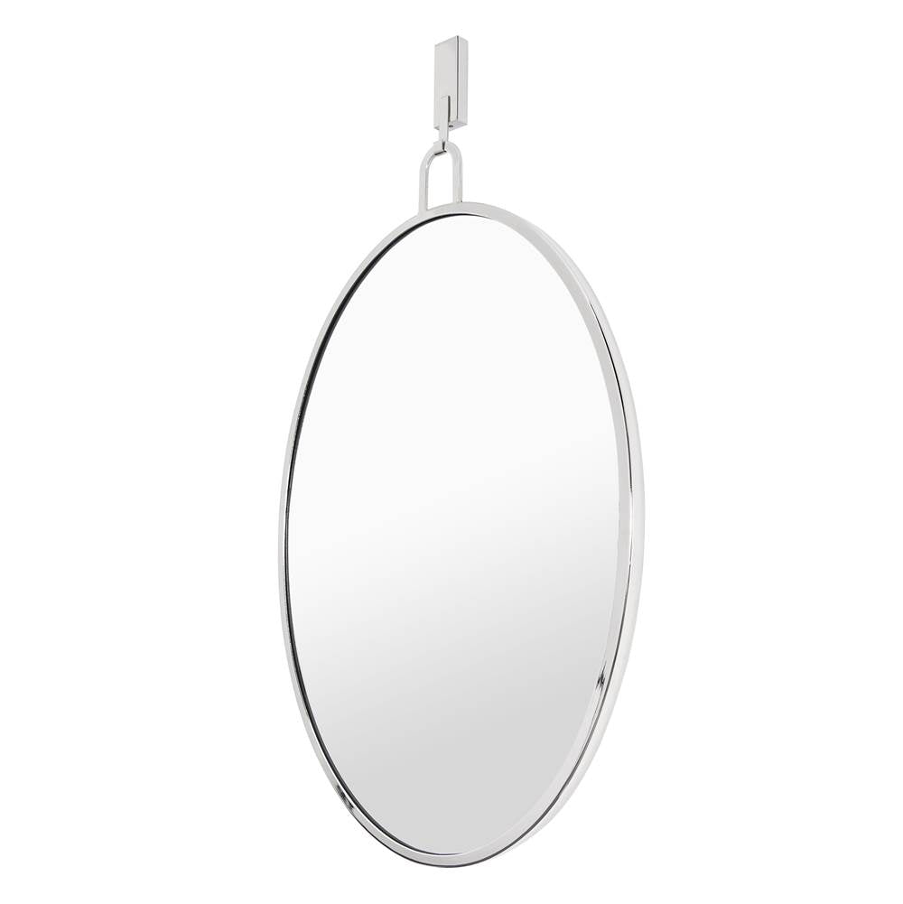 Varaluz 4DMI0112 Polished Nickel Stopwatch 22x30 Oval Powder Room Mirror - Polished Nickel Image 6