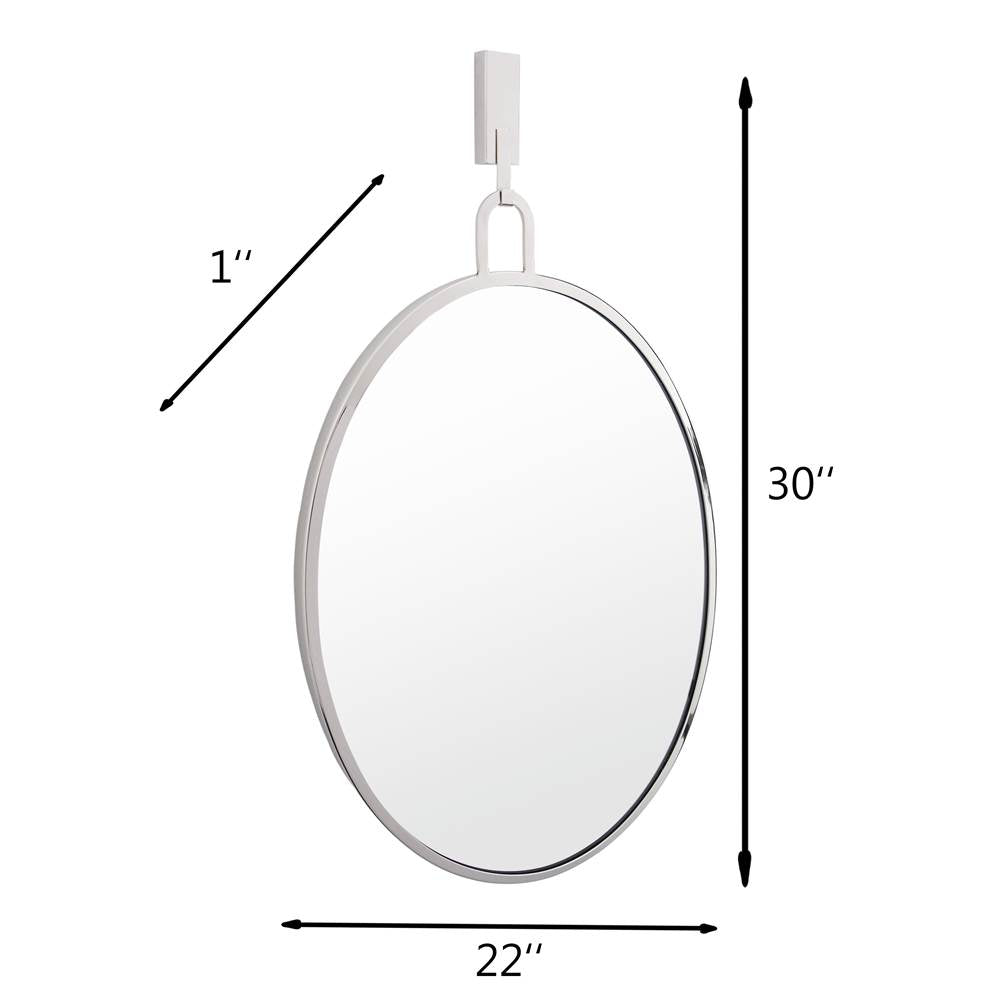 Varaluz 4DMI0112 Polished Nickel Stopwatch 22x30 Oval Powder Room Mirror - Polished Nickel Image 2