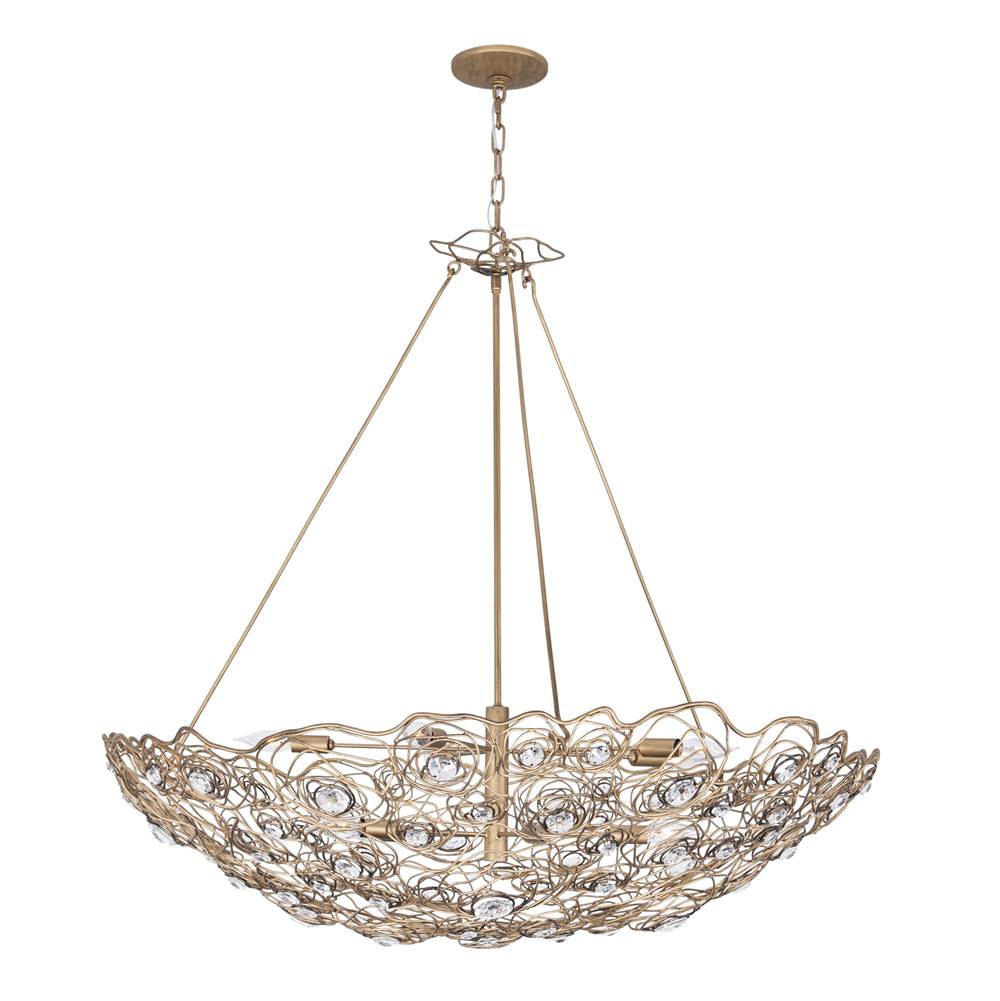 Varaluz Ethereal Rose Ethereal Rose 10-lt Inverted Pendant - Havana Gold Ombre