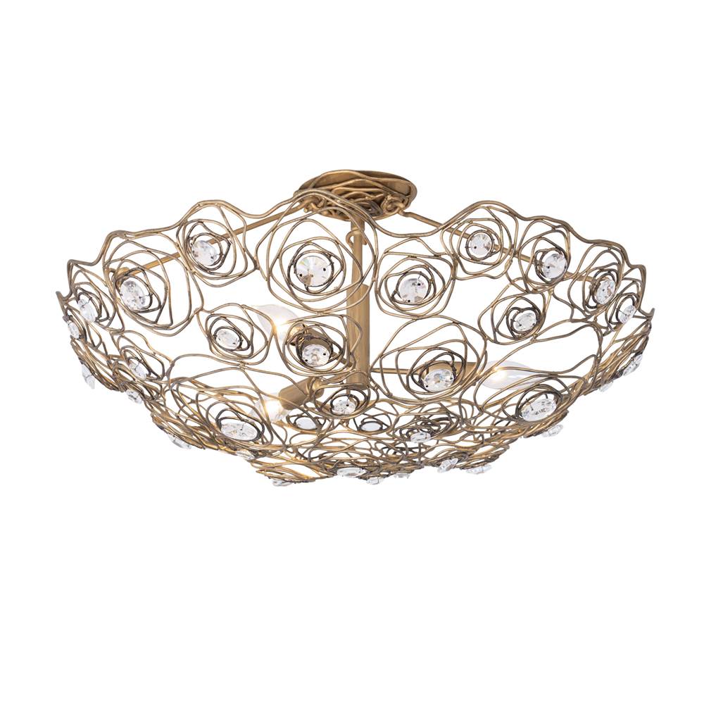 Varaluz 500S03HGOB Havana Gold Ombre Ethereal Rose 3-lt Inverted Semi-flush - Havana Gold Ombre Image 1