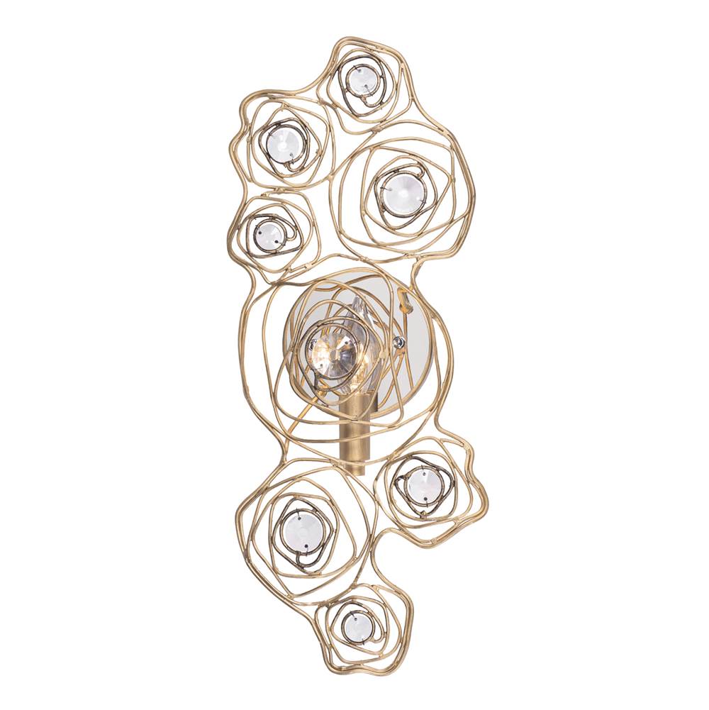 Varaluz 500W01HGOB Havana Gold Ombre,Polished Stainless Accents Ethereal Rose 1-lt Sconce - Havana Gold Ombre/polished Stainless Accents Image 1