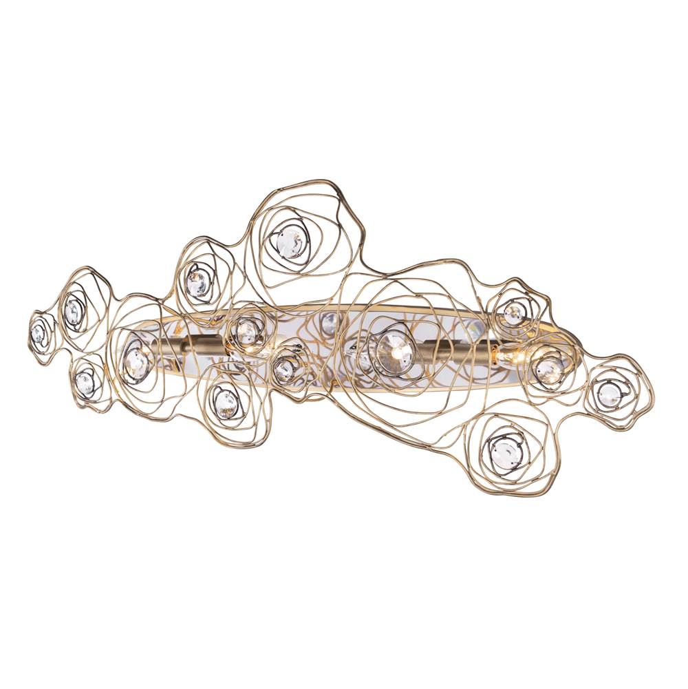Varaluz 500W04HGOB Havana Gold Ombre,Polished Stainless Accents Ethereal Rose 4-lt Sconce - Havana Gold Ombre/polished Stainless Accents Image 4