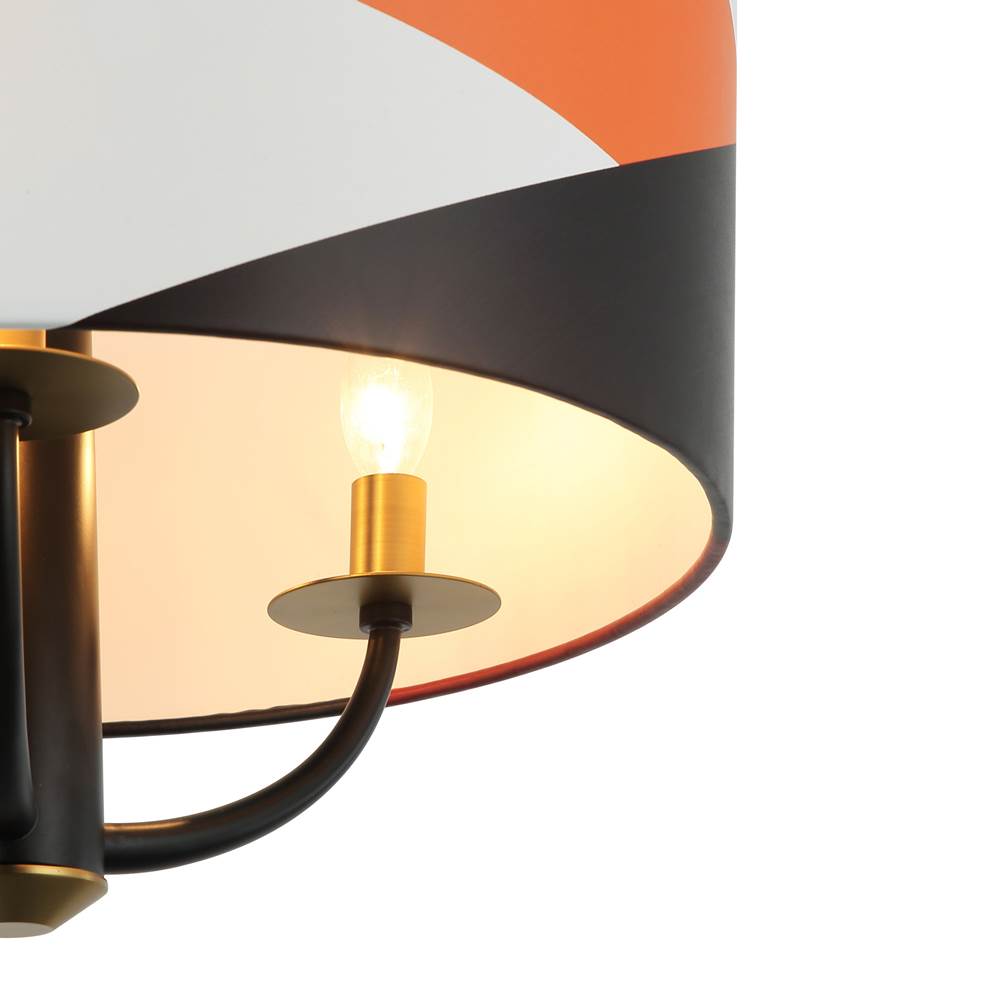 Varaluz 501P03BLSB Black,Satin Brass,Patchwork Patchwork 3-lt Pendant - Black/satin Brass/patchwork Image 2