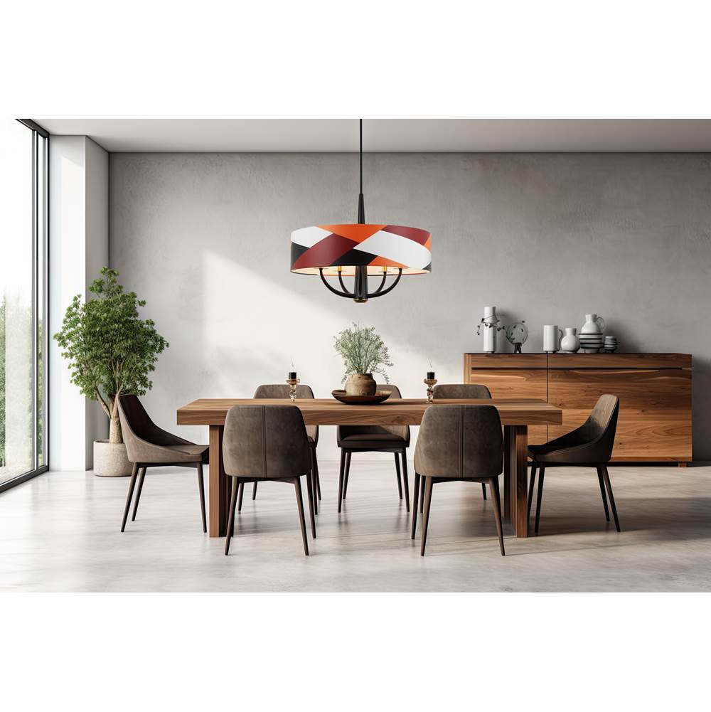 Varaluz 501P05BLSB Black,Satin Brass,Patchwork Patchwork 5-lt Pendant - Black/satin Brass/patchwork Image 5