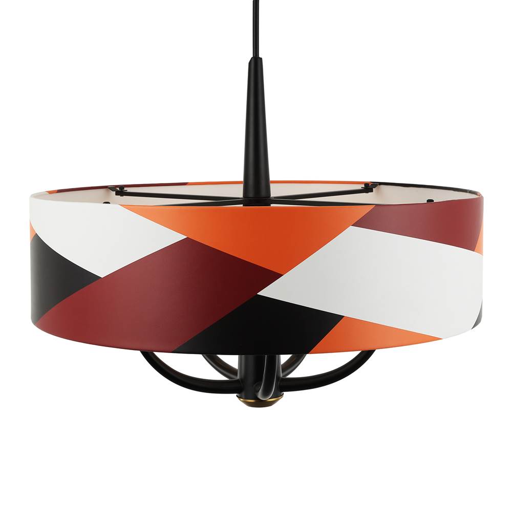 Varaluz 501P05BLSB Black,Satin Brass,Patchwork Patchwork 5-lt Pendant - Black/satin Brass/patchwork Image 2