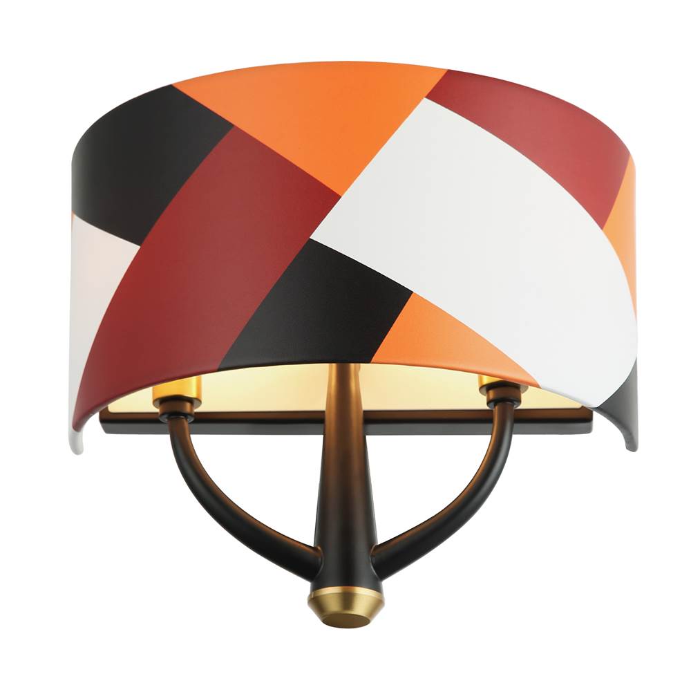 Varaluz 501W02BLSB Black,Satin Brass,Patchwork Patchwork 2-lt Sconce - Black/satin Brass/patchwork Image 4