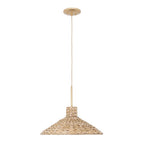 Varaluz Hilton Head Hilton Head 1-lt Medium Pendant - French Gold/natural Seagrass