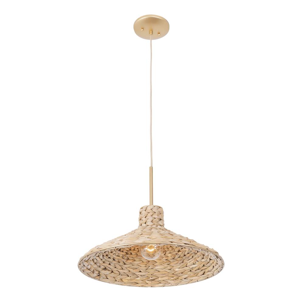 Varaluz 502P01MFGN French Gold,Natural Seagrass Hilton Head 1-lt Medium Pendant - French Gold/natural Seagrass Image 5