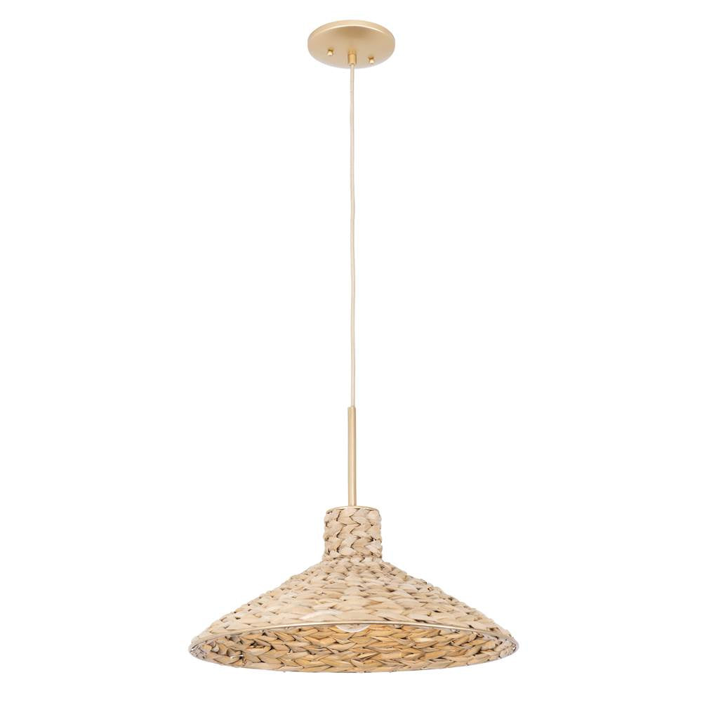Varaluz 502P01MFGN French Gold,Natural Seagrass Hilton Head 1-lt Medium Pendant - French Gold/natural Seagrass Image 4