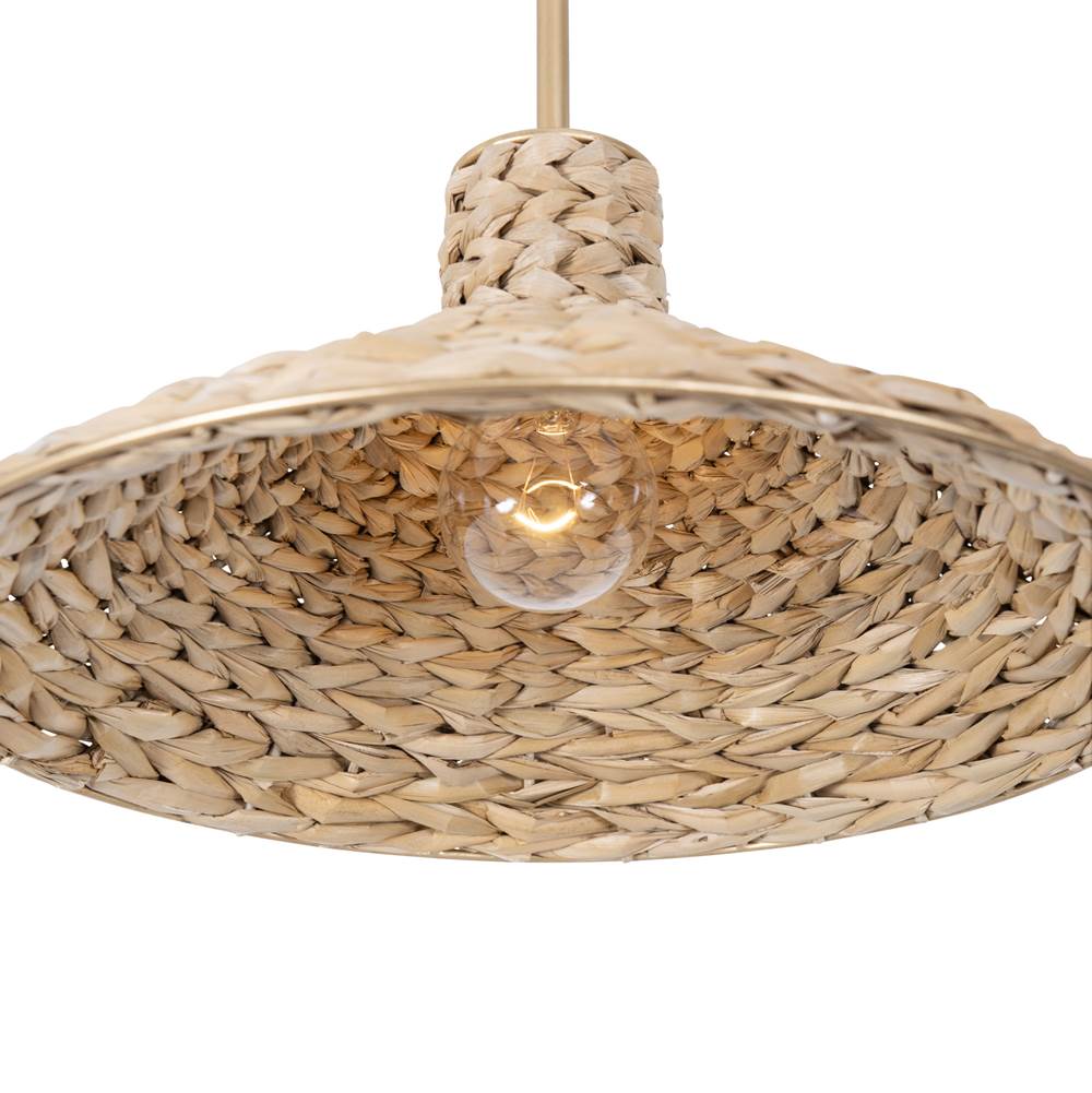 Varaluz 502P01MFGN French Gold,Natural Seagrass Hilton Head 1-lt Medium Pendant - French Gold/natural Seagrass Image 2