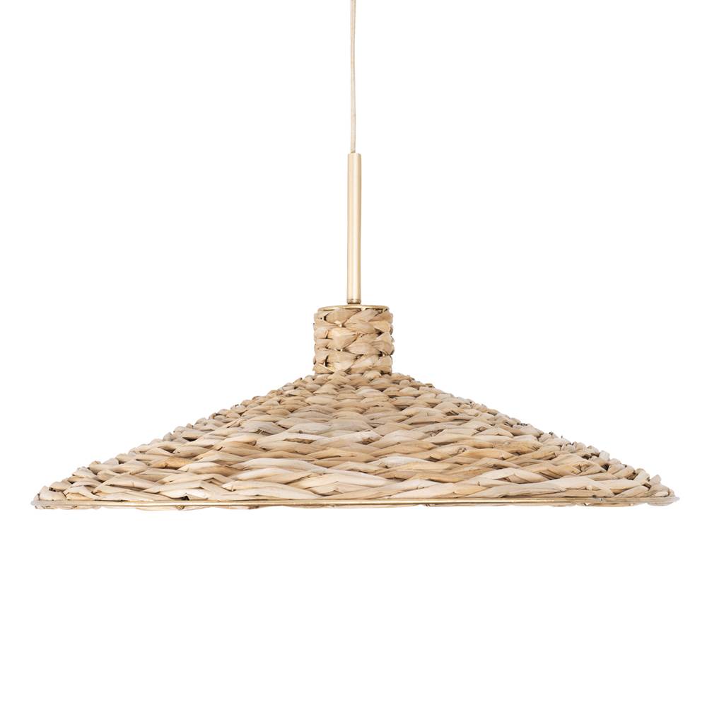 Varaluz 502P05FGN French Gold,Natural Seagrass Hilton Head 5-lt Large Pendant - French Gold/natural Seagrass Image 1