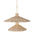 Varaluz 502P09FGN French Gold,Natural Seagrass Hilton Head 9-lt 2-tier Pendant - French Gold/natural Seagrass Image 1