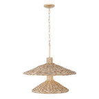 Varaluz Hilton Head Hilton Head 9-lt 2-tier Pendant - French Gold/natural Seagrass