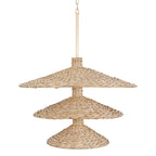 Varaluz 502P15FGN French Gold,Natural Seagrass Hilton Head 15-lt 3-tier Pendant - French Gold/natural Seagrass Image 1