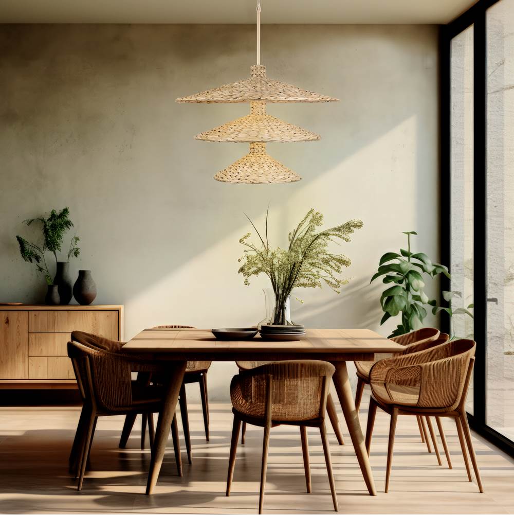 Varaluz 502P15FGN French Gold,Natural Seagrass Hilton Head 15-lt 3-tier Pendant - French Gold/natural Seagrass Image 5