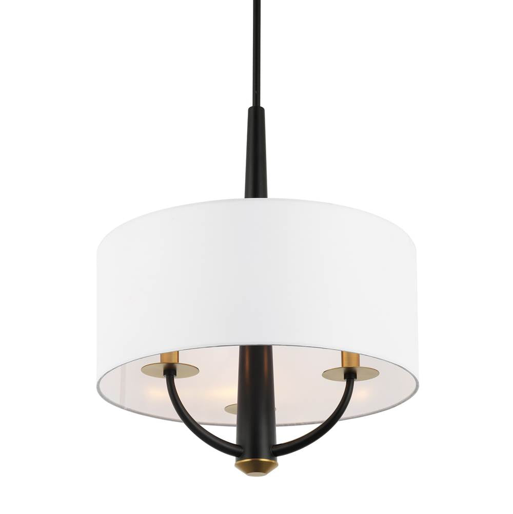 Varaluz 503P03BLSB Black,Satin Brass Patchwork 3-lt Pendant - Black/satin Brass Image 2