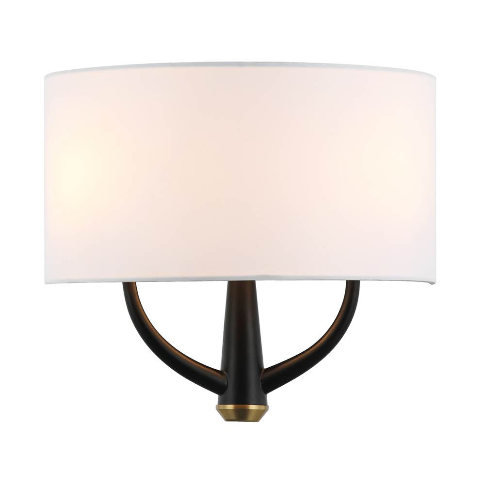Varaluz 503W02BLSB Black,Satin Brass Patchwork 2-lt Sconce - Black/satin Brass Image 1