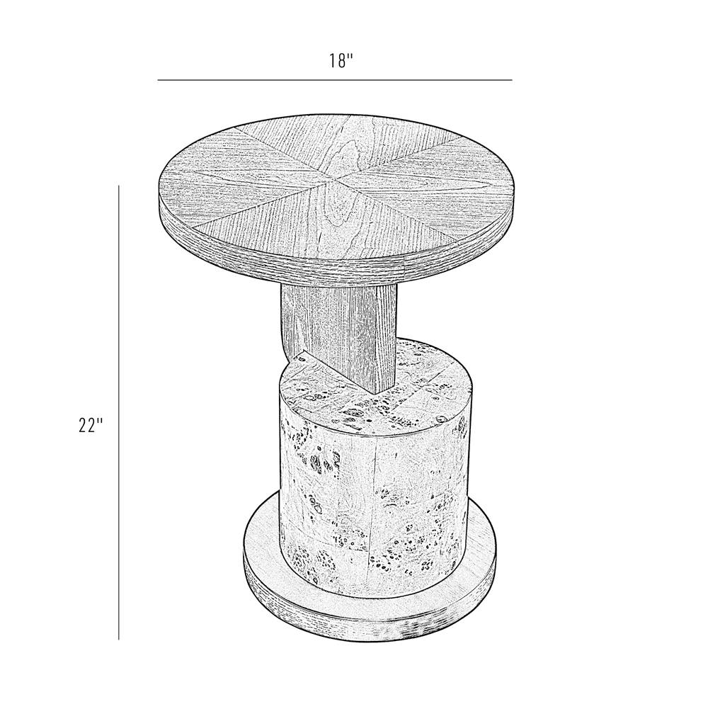 Varaluz 508TA18A Black Oak,Mappa Burl, Poplar,Cherry Eros Side Table - Black Oak/mappa Burl/ Poplar/cherry Image 2