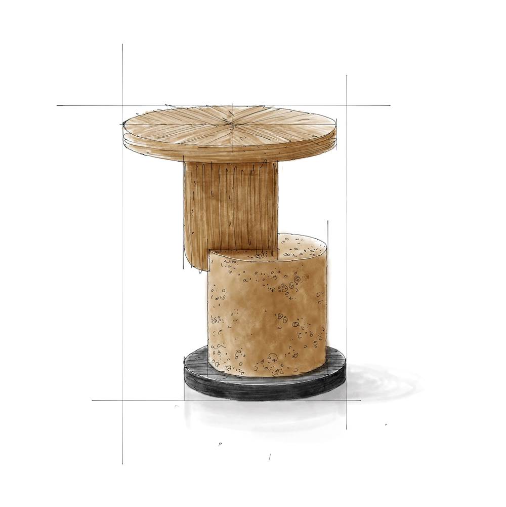 Varaluz 508TA18A Black Oak,Mappa Burl, Poplar,Cherry Eros Side Table - Black Oak/mappa Burl/ Poplar/cherry Image 3