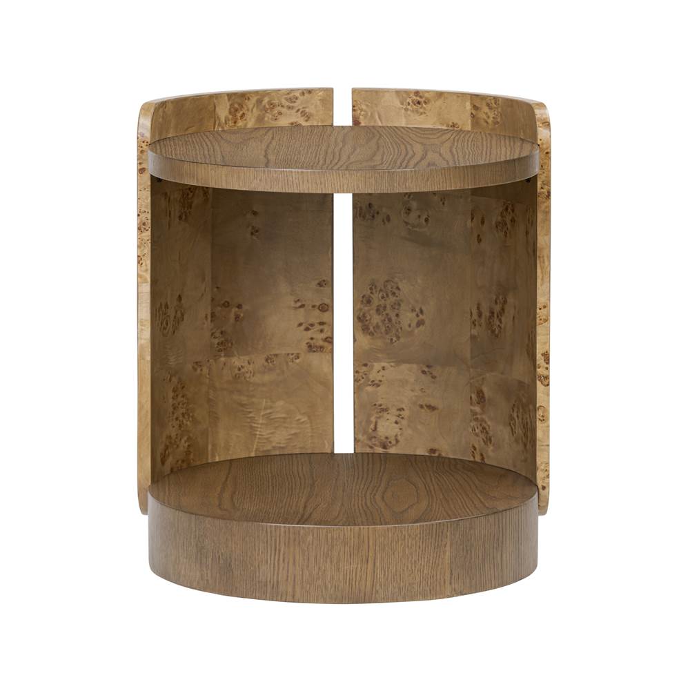 Varaluz Mckinney Side Table - Mushroom Oak/mappa Burl