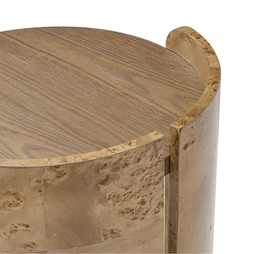 Varaluz 514TE20A Mushroom Oak,Mappa Burl Mckinney Side Table - Mushroom Oak/mappa Burl Image 3