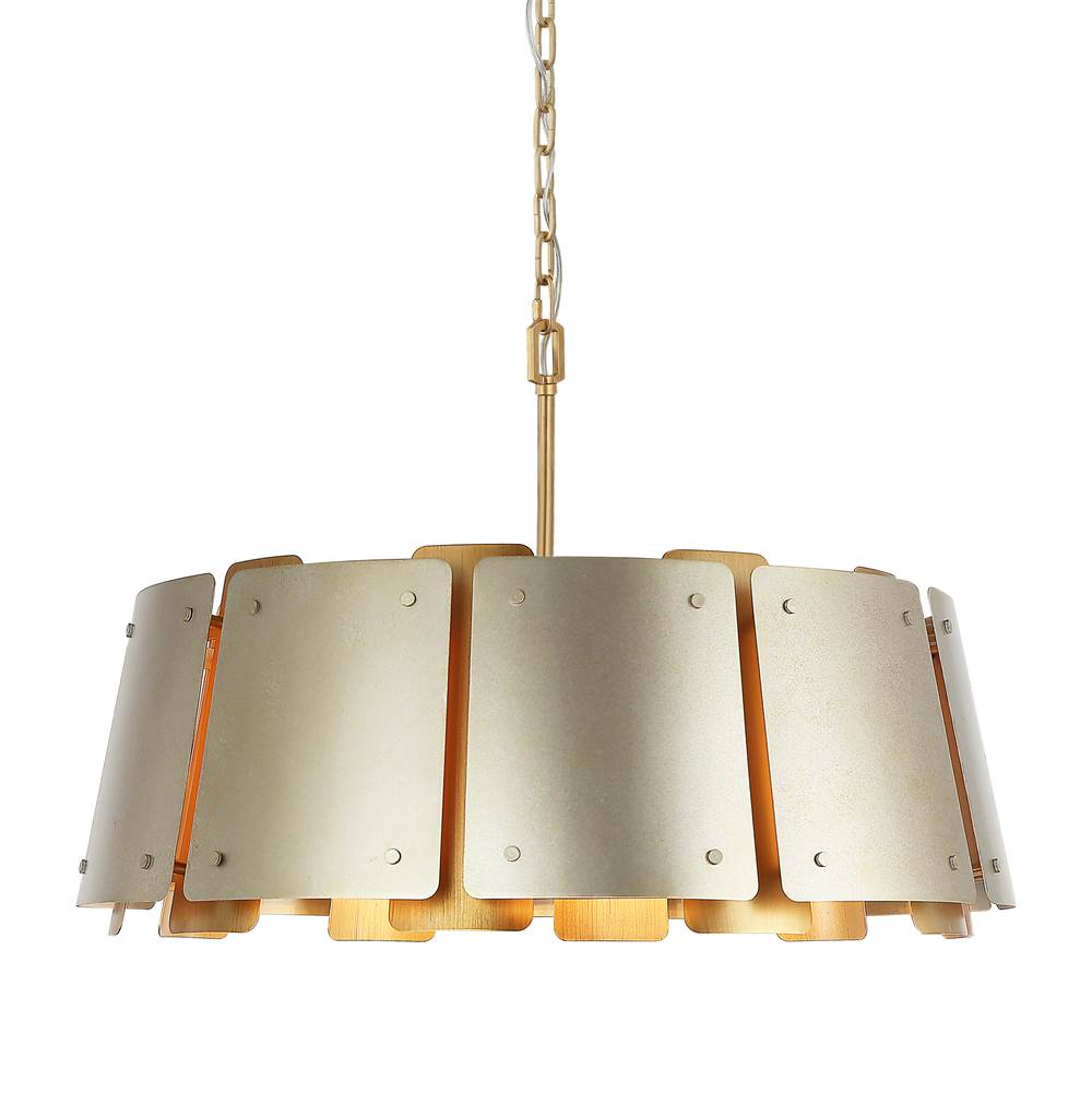 Varaluz 518P05SSBS Sunwashed Silver,Brushed Sienna Peep Show 5-lt Pendant - Sunwashed Silver/brushed Sienna Image 1