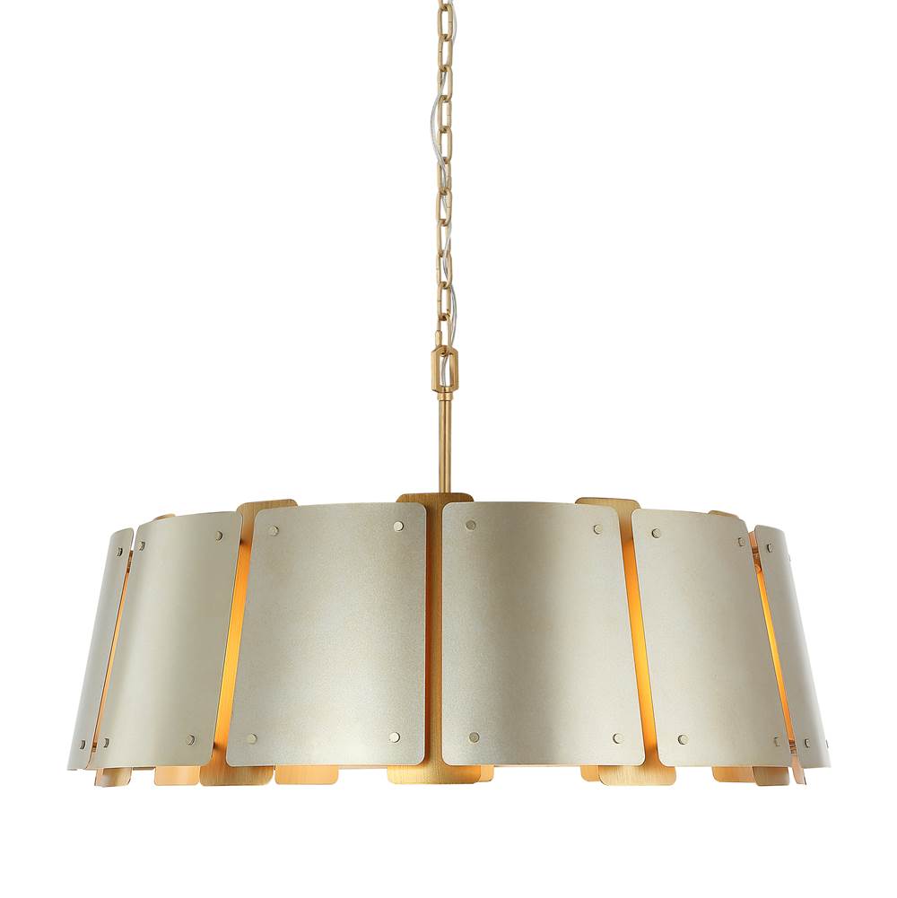 Varaluz 518P08SSBS Sunwashed Silver,Brushed Sienna Peep Show 8-lt Pendant - Sunwashed Silver/brushed Sienna Image 1
