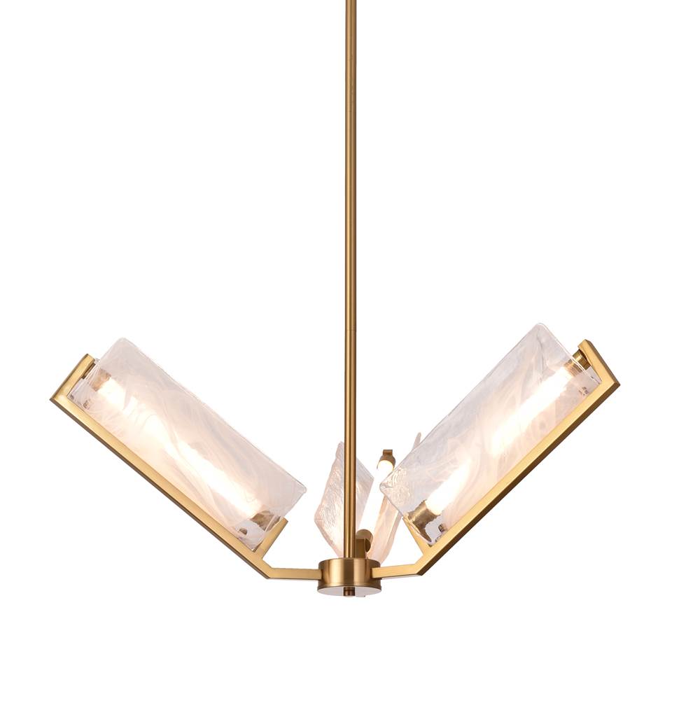 Varaluz 531C03SB Satin Brass Mingle 3-lt Chandelier - Satin Brass Image 1