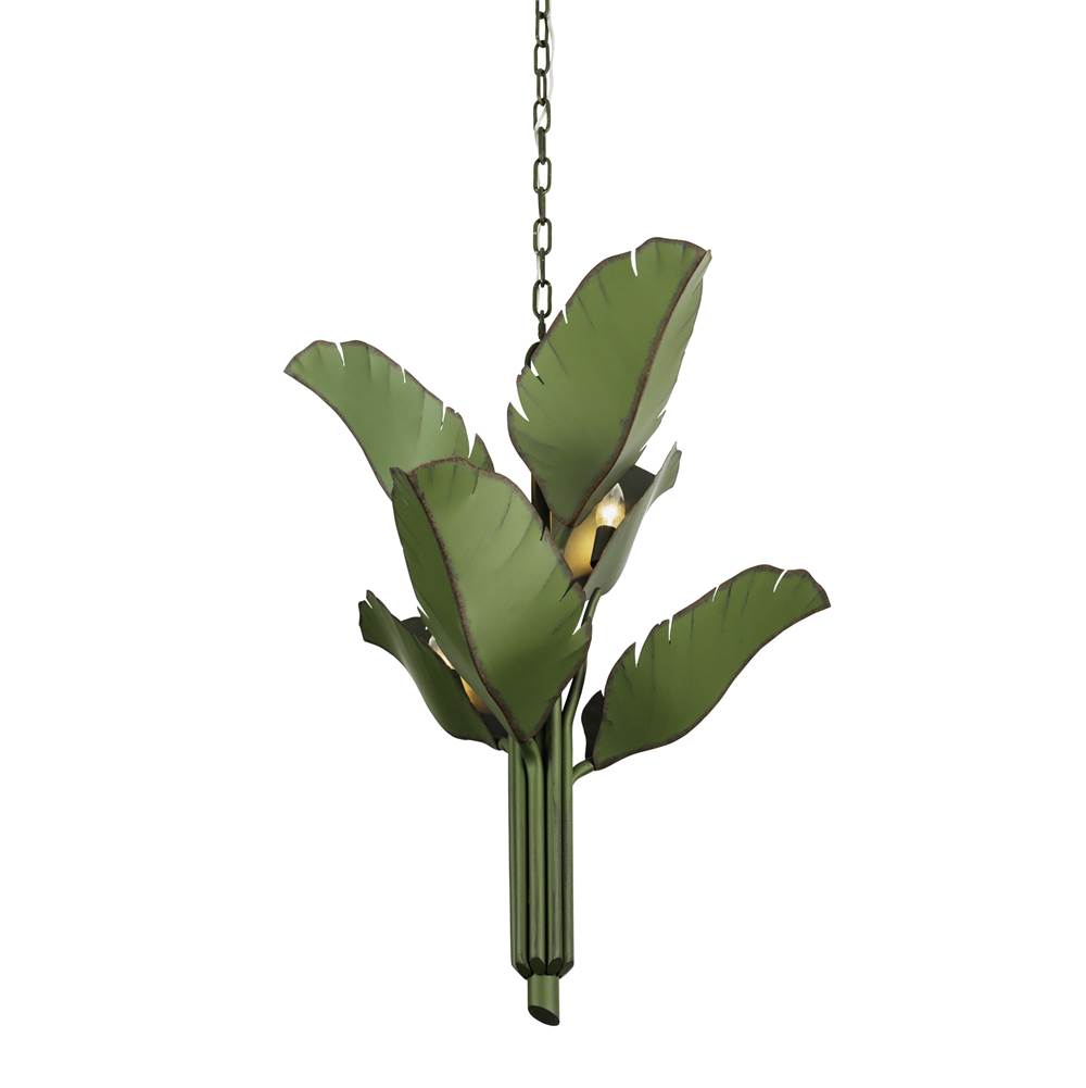 Varaluz 901C06 Banana Leaf Banana Leaf 6-lt Chandelier - Natural Green Image 1